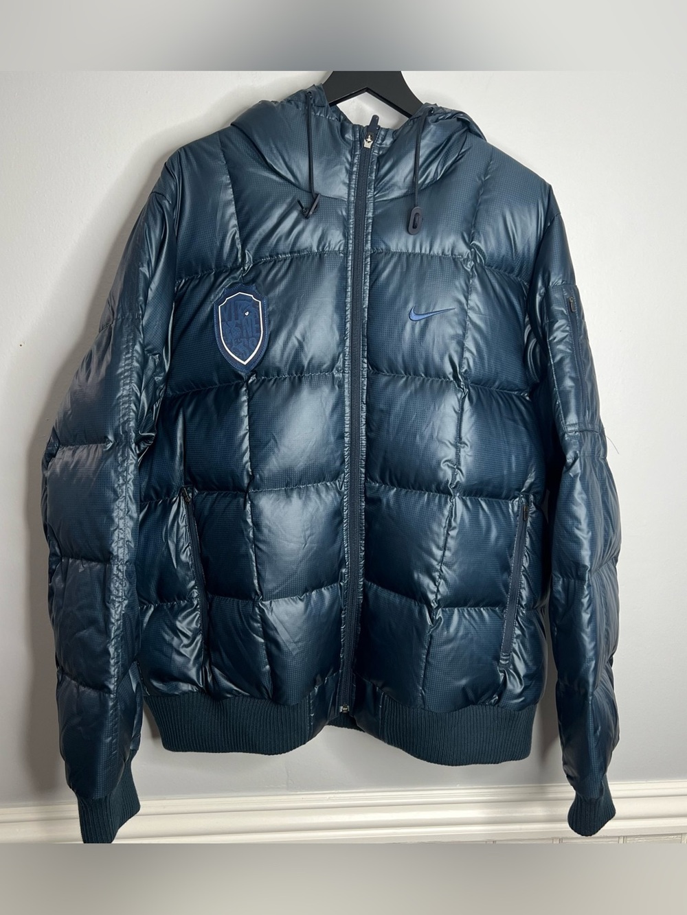 Nike LeBron James 550 Goose Down Puffer Jacket Mens XL Blue NWT
